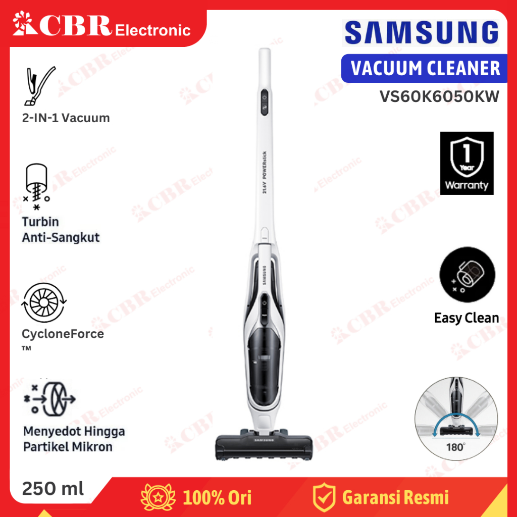 Vacuum Cleaner SAMSUNG VS60K6050KW (Cordless / 250ml)