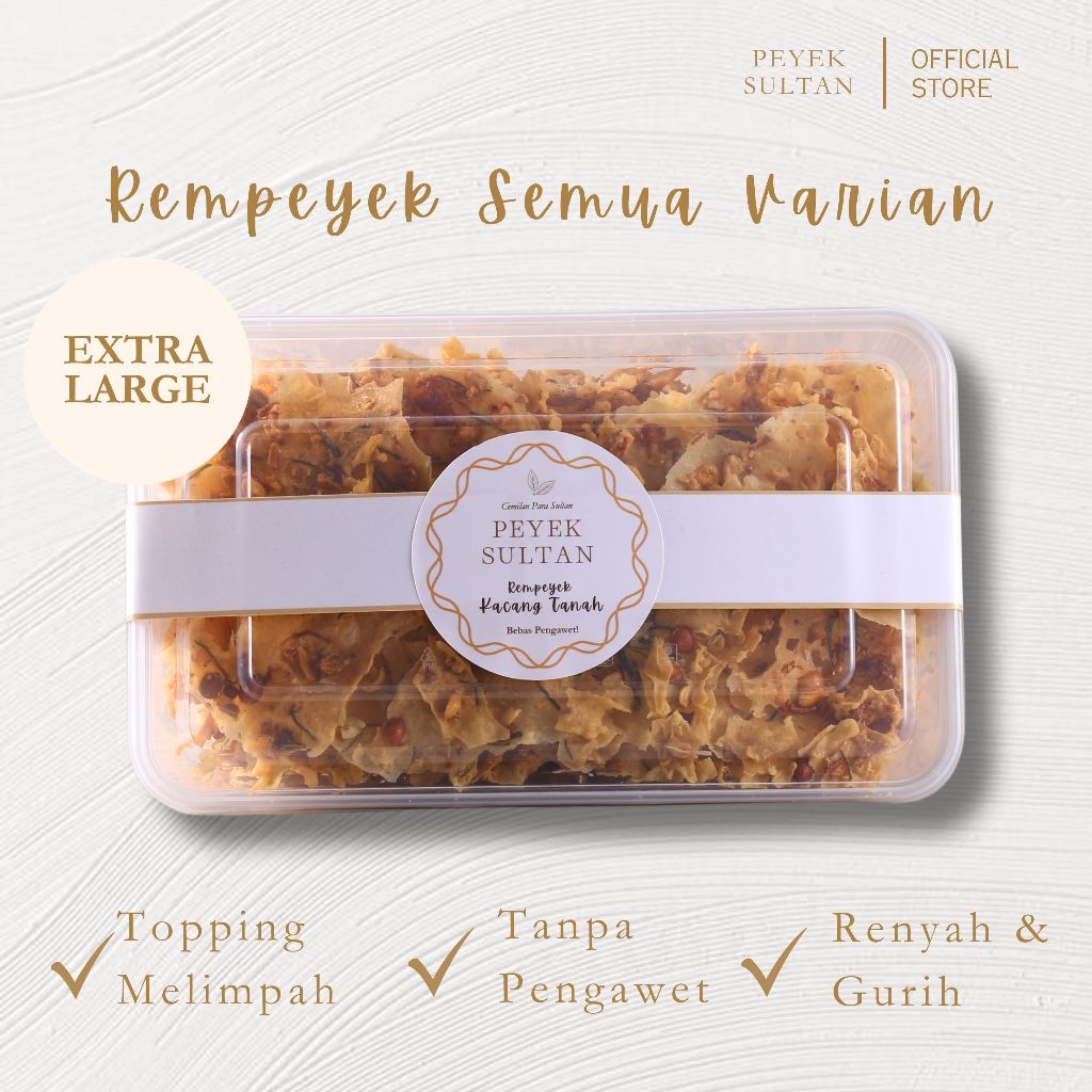 

PEYEK SULTAN - Rempeyek Semua Varian (Box Large & XL)