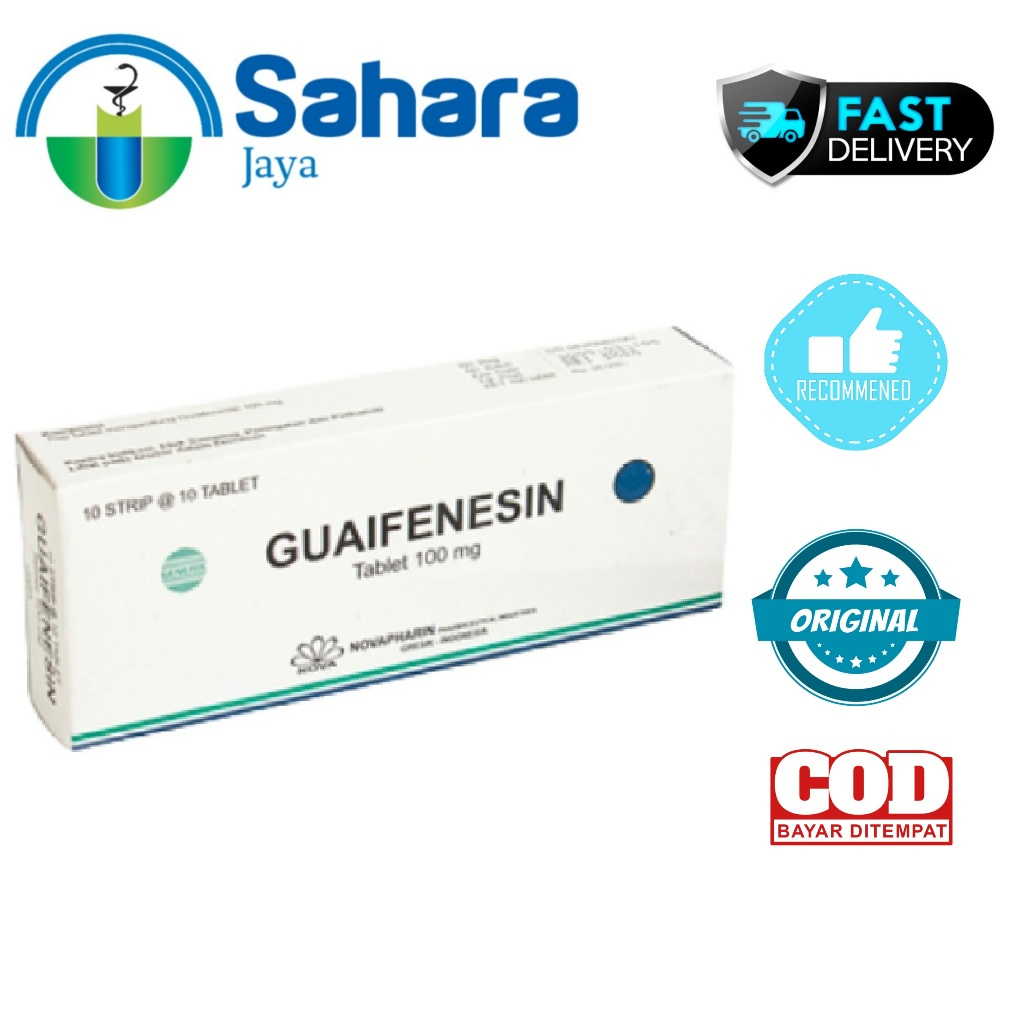 [SJ]  GUAIFENESIN NOVAPHARIN 100 MG BOX 100 TABLET / GUAIFENESIN NOVA / Guaifenesin 100 mg Box isi 1