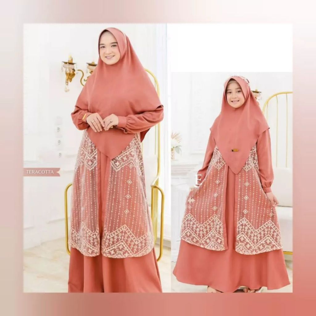 Gamis Couple Eliza Couple KF M L XL XXL Bahan Ceruty Babydoll Baju Gamis Couple Keluarga Pasangan Ibu Dan Anak Perempuan Polos Warna Maroon Peach Olive Lavender Mewah Elegan Murah Baju Seragam Kondangan Kekinian Jumbo Set Pakaian Muslim Model Terbaru