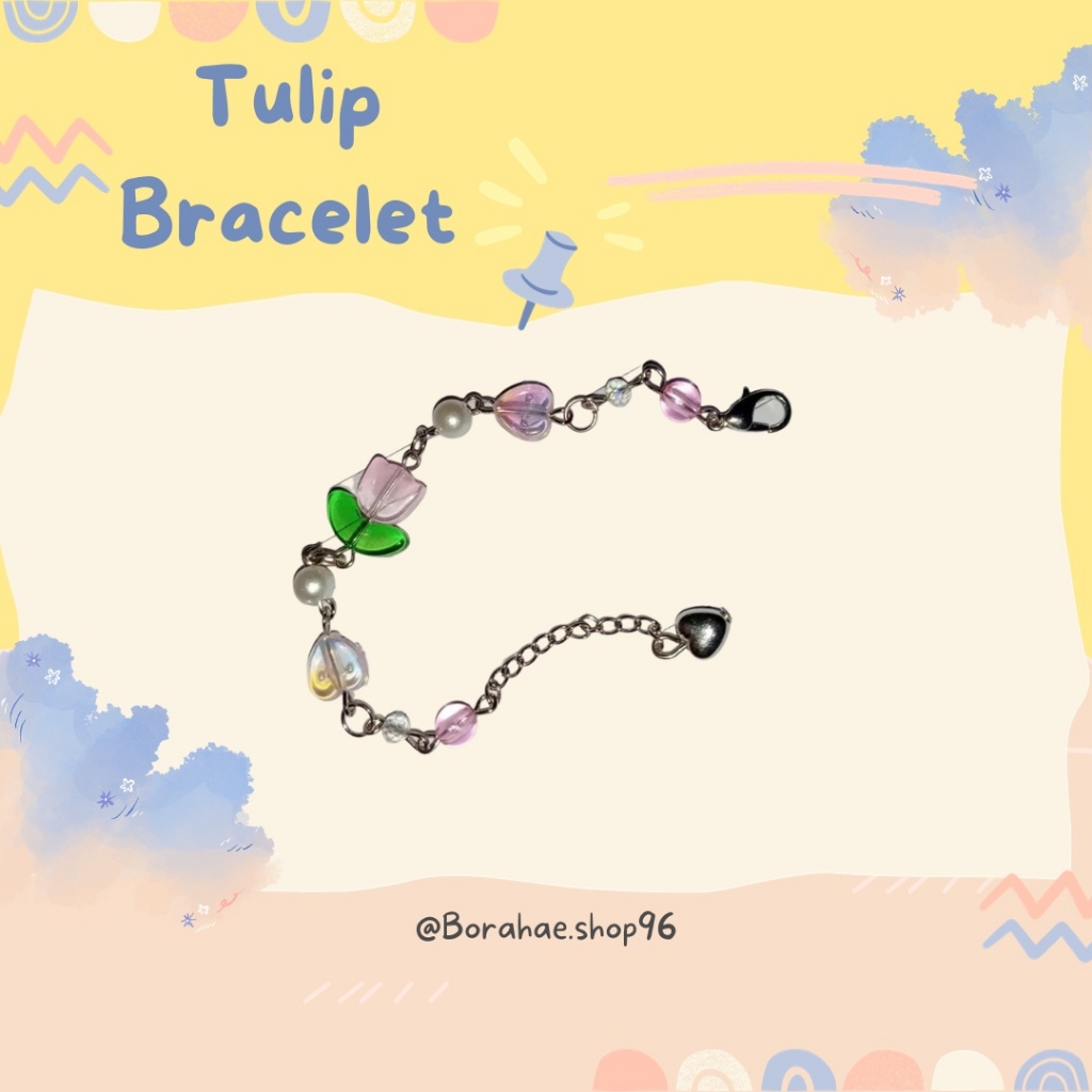 Bracelet Tulip /Gelang / Gelang Manik / Manik Manik / Gelang Aesthetic / Beads Gelang Manik manik tulip ring versi | gelang manik tulip aesthetic korea pastel gelang vintage