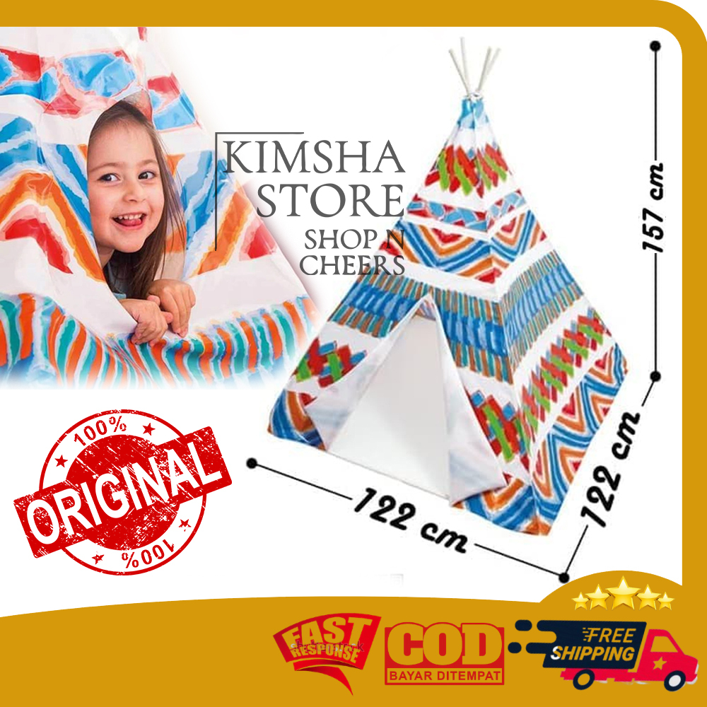 Intex Tenda Indian Teepee Play Tent Rumah Segitiga Indoor Outdoor