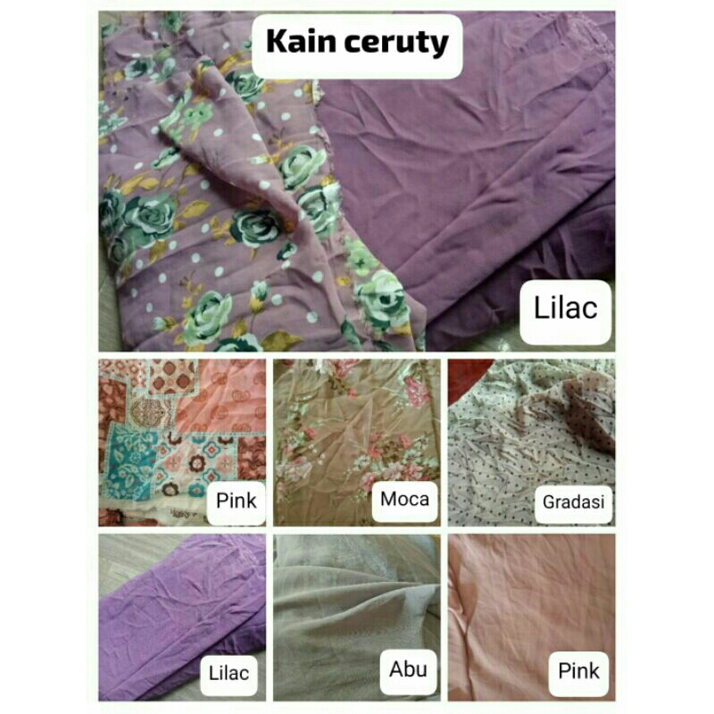 kain ceruti / cerruty / cerruti polos dan motif per setengah meter