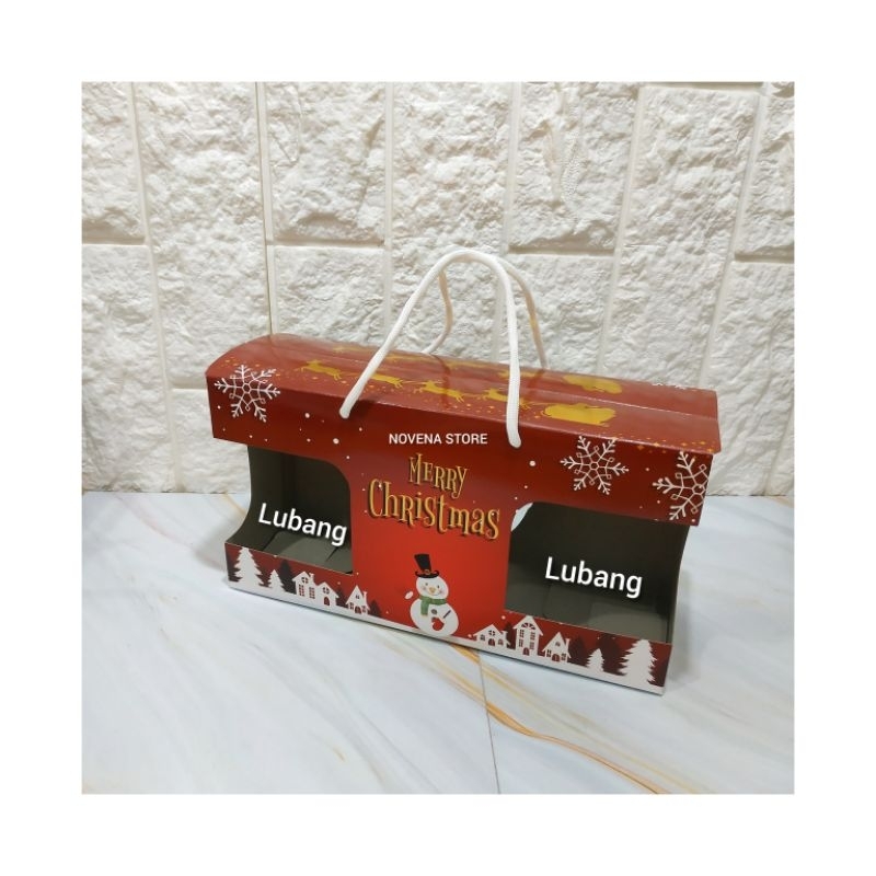 

BOX KOTAK DUS HAMPERS NATAL 3 TOPLES JAR MERRY CHRISTMAS