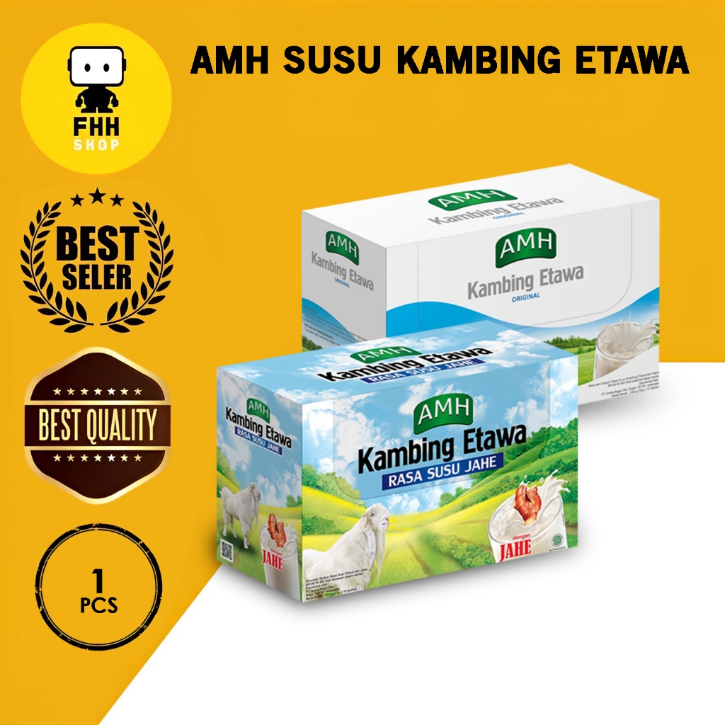 

AMH Susu Kambing Etawa Box isi 10 Sachet Original Vanila & Jahe Merah