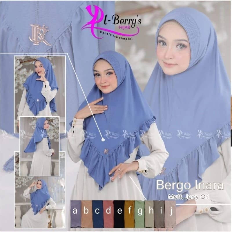 Hijab Bergo Inara El-Berry's Jersey Premium Super Ori