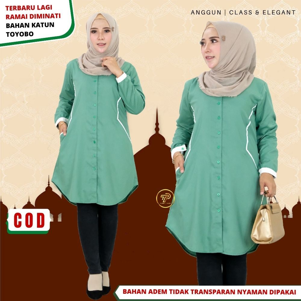 Baju Atasan Tunik Polos Wanita Remaja Bahan Katun Toyobo Busui friendly Terbaru Kekinian Santri Putr