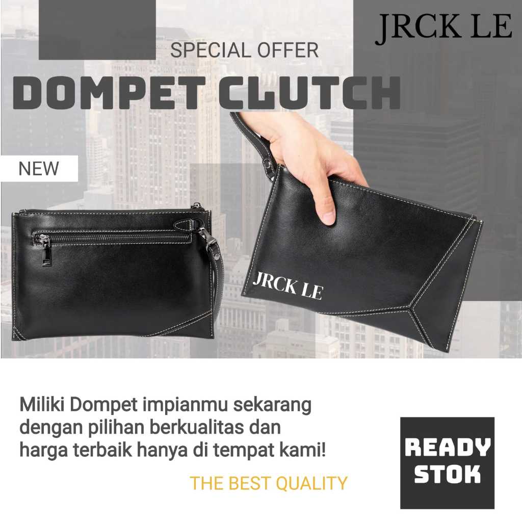 Tas Clutch Pria Baru Simple Fahion Kulit Asli Garut