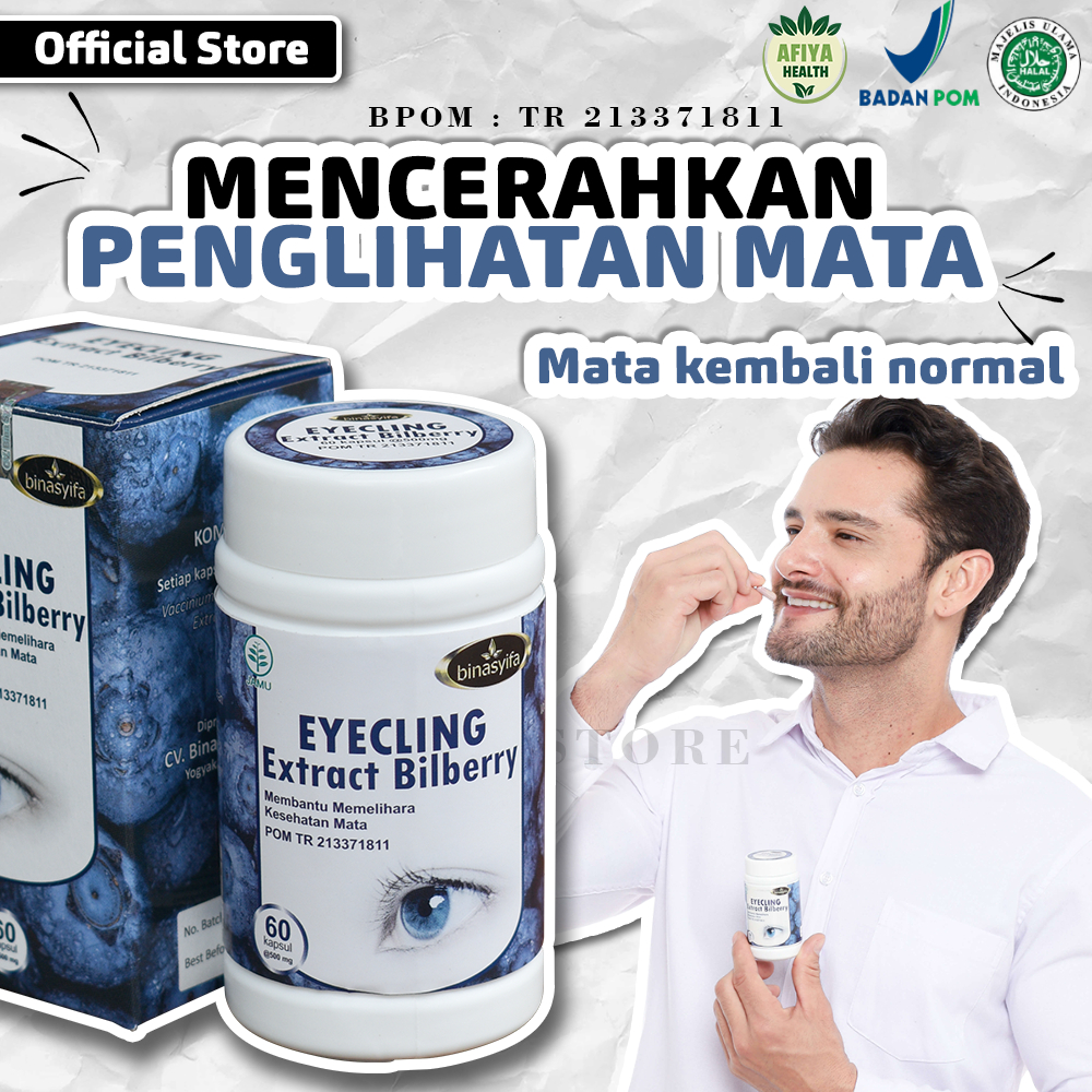 Eyecling Extract Bilberry Obat Mata Bpom Buram Asli Plus Glukoma Iritasi Otem Silinder Syifa Berair 