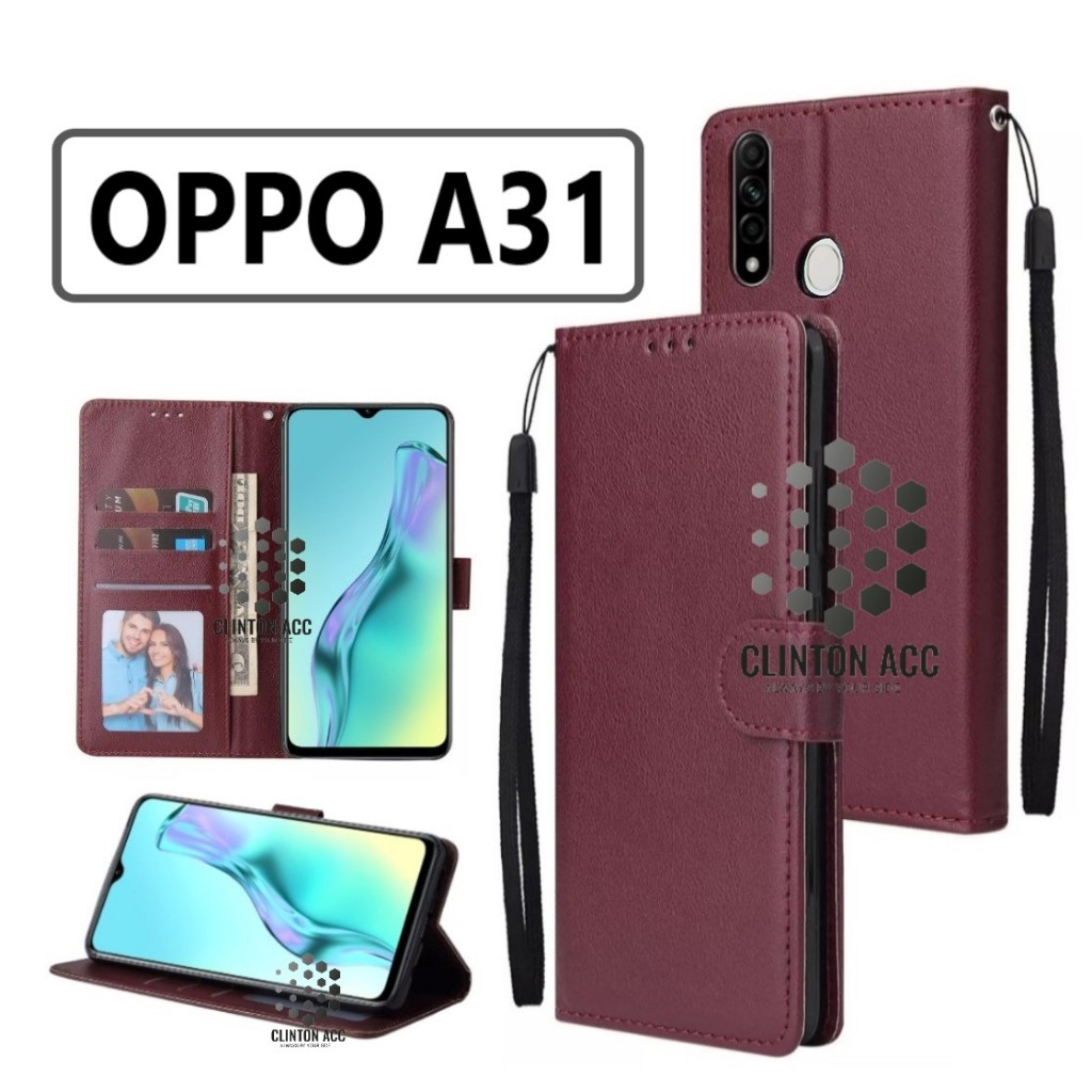 CASE HP OPPO A31 FLIP WALLET LEATHER DOMPET KULIT SOFTCASE PREMIUM FLIP COVER SARUNG BUKA TUTUP FLIP