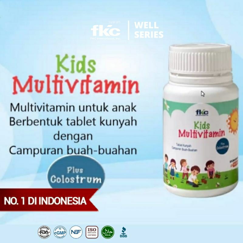 FKC Kids Multivitamin Amerika Official - Vitamin Tablet Hisap Peninggi Badan Anak Terbaik
