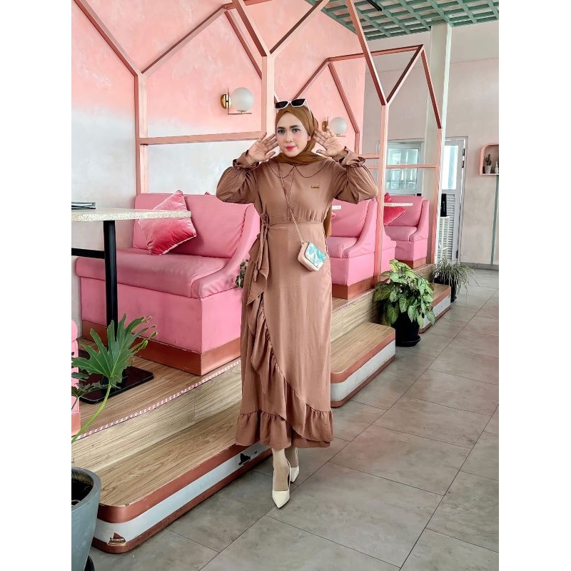 Gamis Dress Maxi Kriwil Crinkle airflow premium Adem Lembut