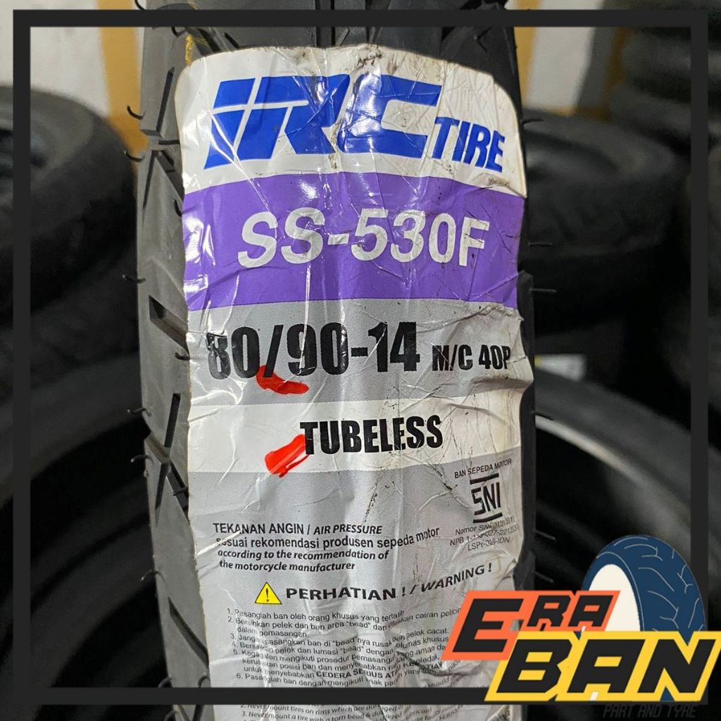 BAN LUAR IRC SS530 F 80 90 RING 14 TUBELESS