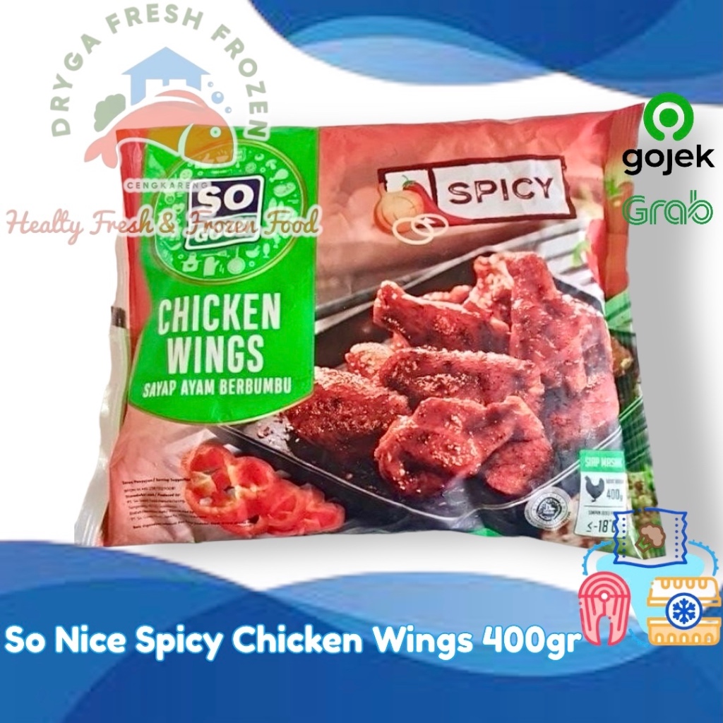 

So Good Ayam Berbumbu Sayap Pedas Spicy Chicken Wings 400gr