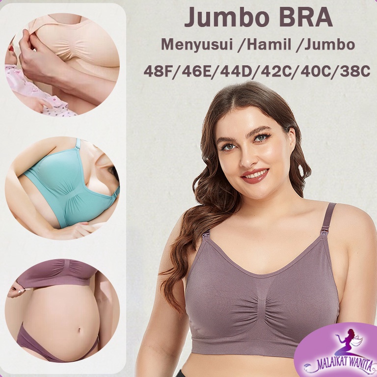 £ Bra Menyusui Jumbo tanpa kawat bh cup besar busa tebal Katun Murni Murah bra Wanita 937 ㆈ