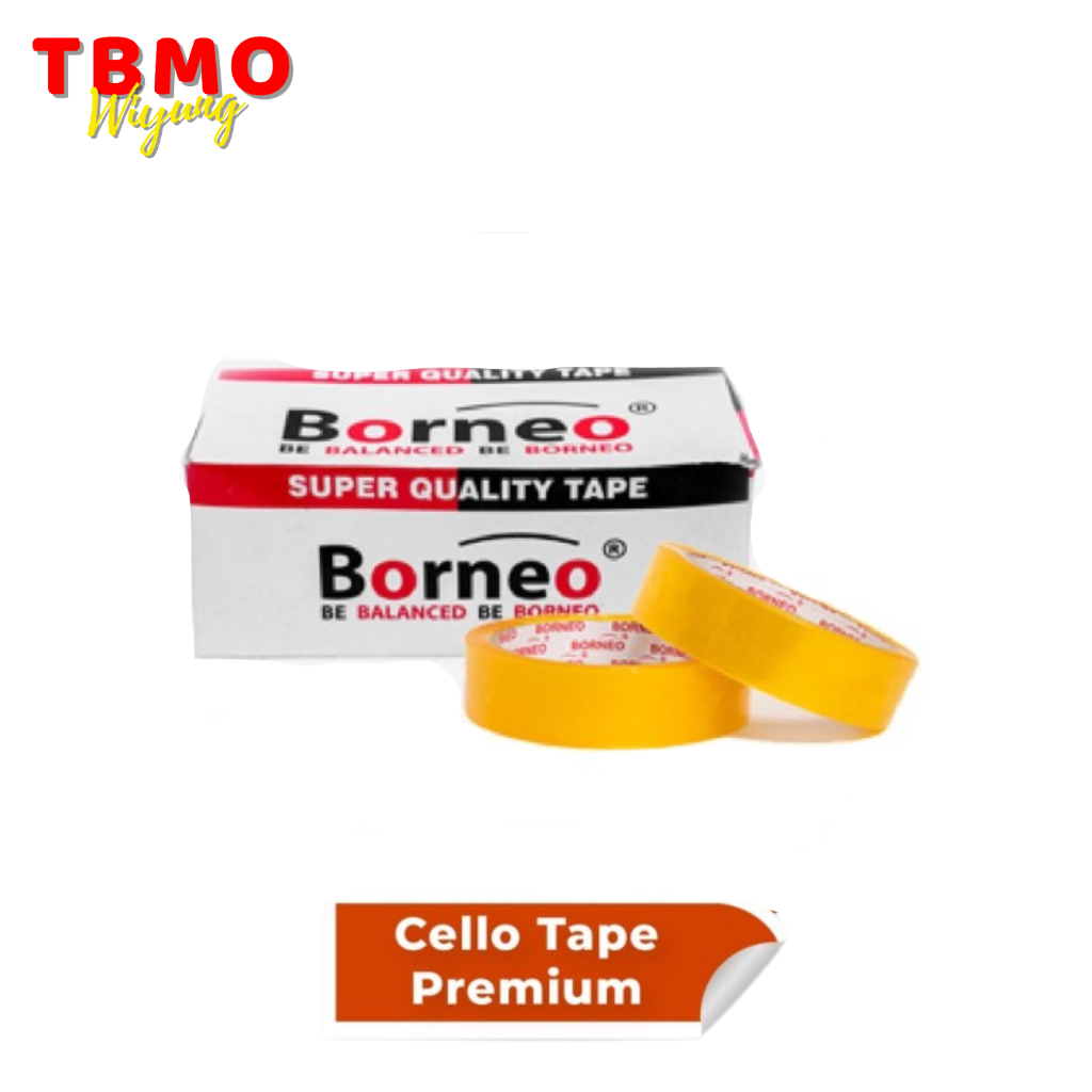 

Cello Tape Premium Borneo 24mmx50m Isolasi 1 Inch - Pcs