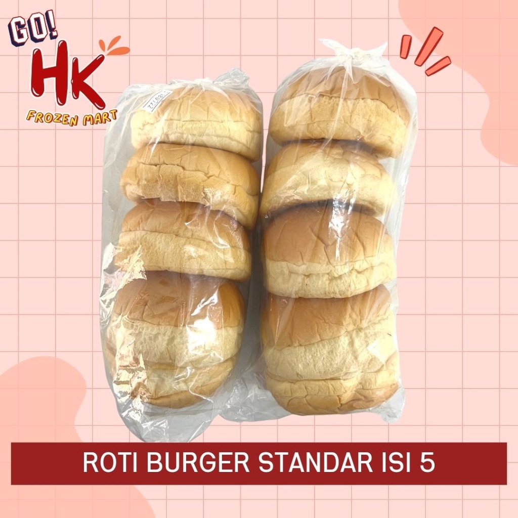 

Roti Burger uk Sedang isi 5 pcs | bun burger biasa standar mj bakery HK Frozen Mart