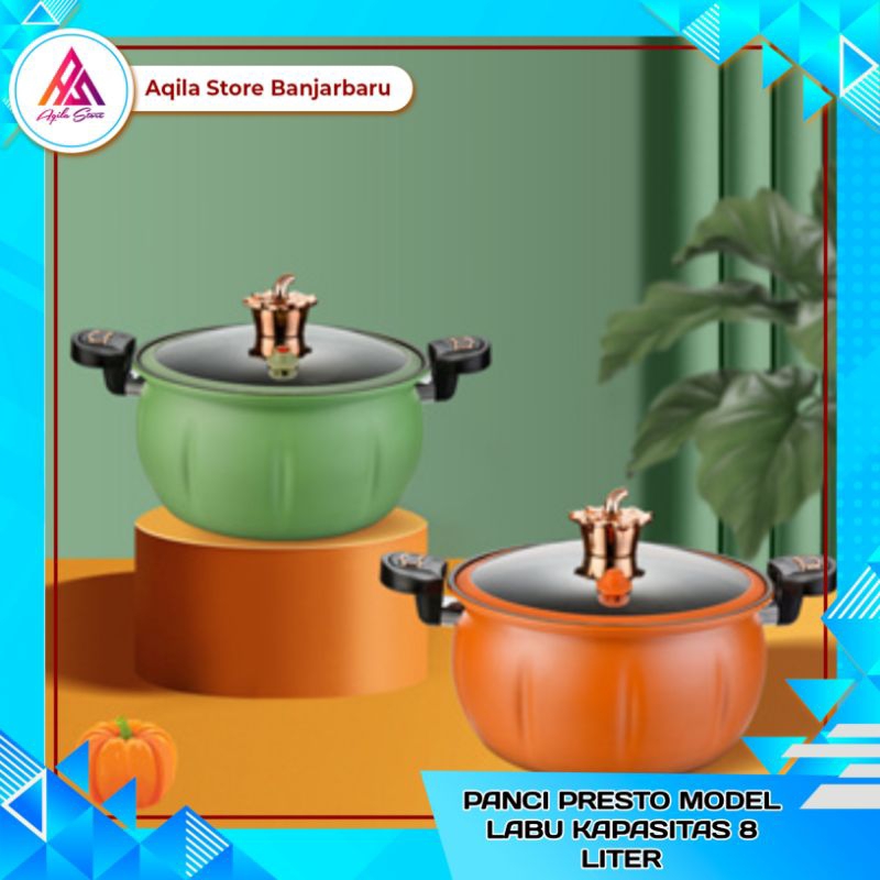 Panci Presto Model Labu Kapasitas 8 Liter / Panci Presto Bulat Bentuk Labu / Panci Presto 5L QME