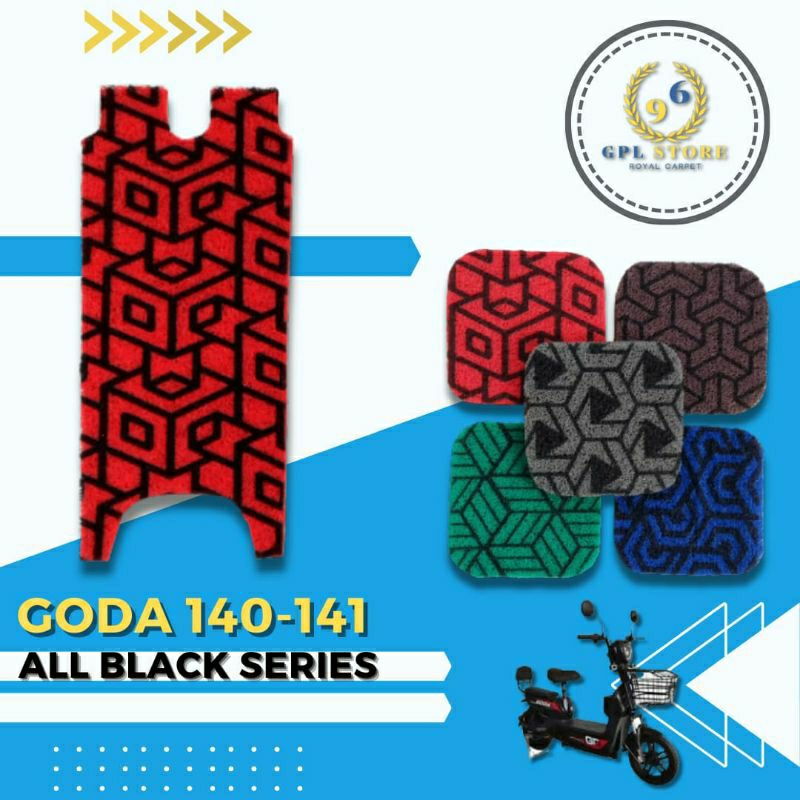 Karpet sepeda listrik Goda 140-141 ALL BLACK SERIES