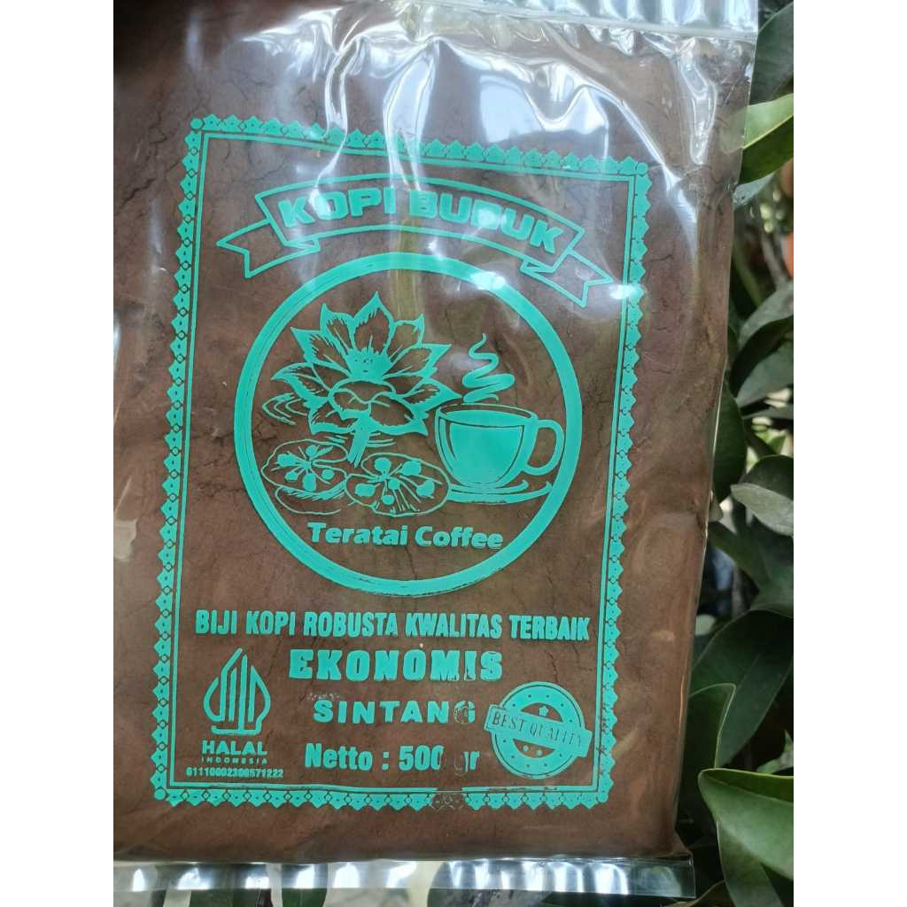 

KOPI BUBUK TERATAI EKONOMIS COFFEE SHOP KOPI BUBUK ASLI PONTIANAK CITA RASA TINGGI ISI 500 GRAM