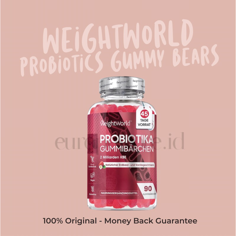 PO WeightWorld Probiotics Gummy Bears 90pcs (Bacterial Strains (Bacillus Coagulans & Inulin), Cultur