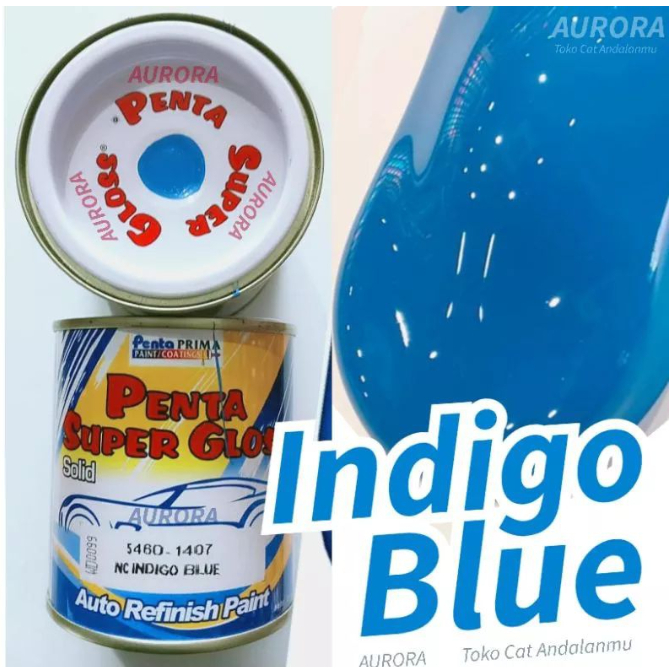 Cat Penta Super Gloss NC Indigo Blue Biru Solid 200ml 200cc seperempat | sepeda motor mobil duco duk