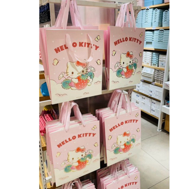 

Miniso New x Sanrio Paper Bag Hello Kitty Stawberry Collection