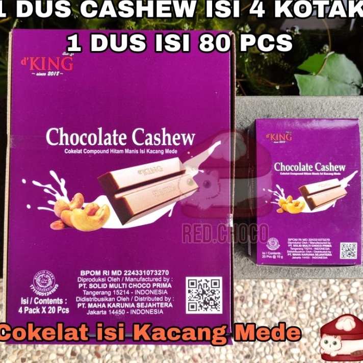 

Best Product D'King Chocolate Cashew(DUS) isi 80pcs/Cokelat Mede/Cokelat Bisco Jual