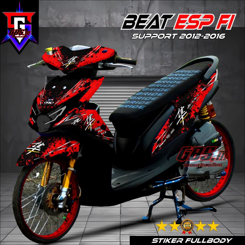 Decal Stiker Beat Fi Old Full body 2014 2015 2016 Fullbody Decal Variasi Modifikasi MOTOR