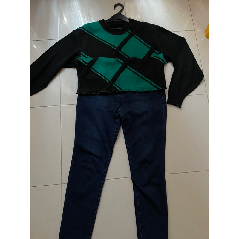 preloved one set celana jeans size xl bb 68 masih muat