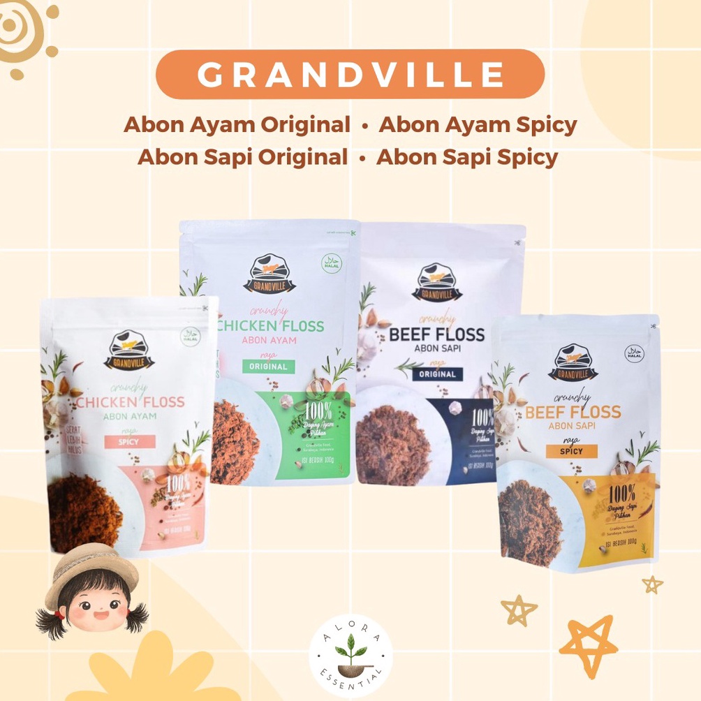 

7.7 Product HOT Grandville Abon Sapi Ayam Crunchy – Abon Anak Non MSG Halal MPASI