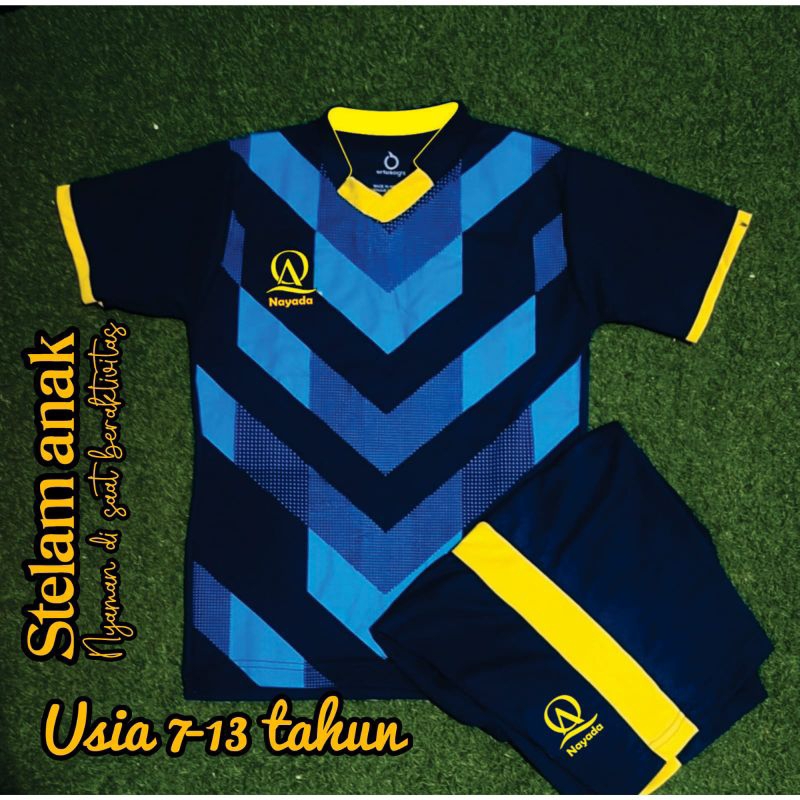 kaos bola anak anak laki laki dan perempuan usia 7-13 tahun