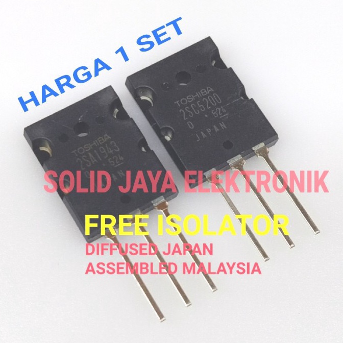 [KODE M5V4] TR TOSHIBA 2SA1943 2SC5200 SERI LOT 524 JAPAN JEPANG TRANSISTOR FINAL TOSHIBA ASLI  2 SA