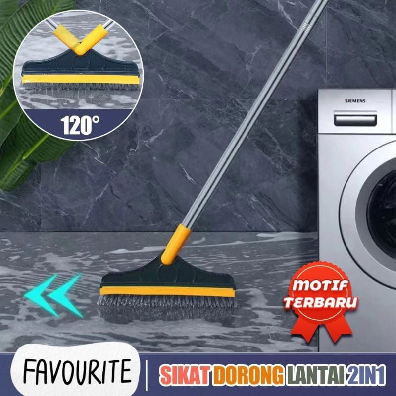 FIJAY354 Sikat Dorong lantai 2 in 1 / Alat Wiper Pembersih kaca Sikat Gagang panjang Kamar Mandi Ready Samarinda