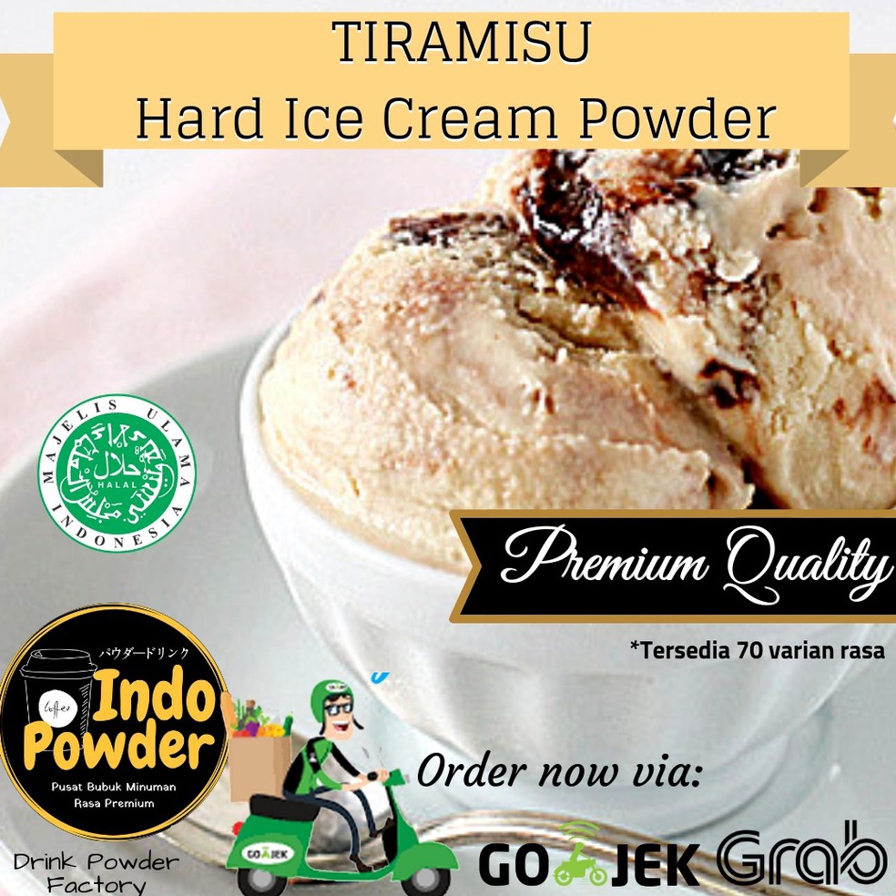 

GROSIR ✅ HARD ICE CREAM TIRAMISU Powder 1Kg / Bubuk Ice Cream Tiramisu 1Kg