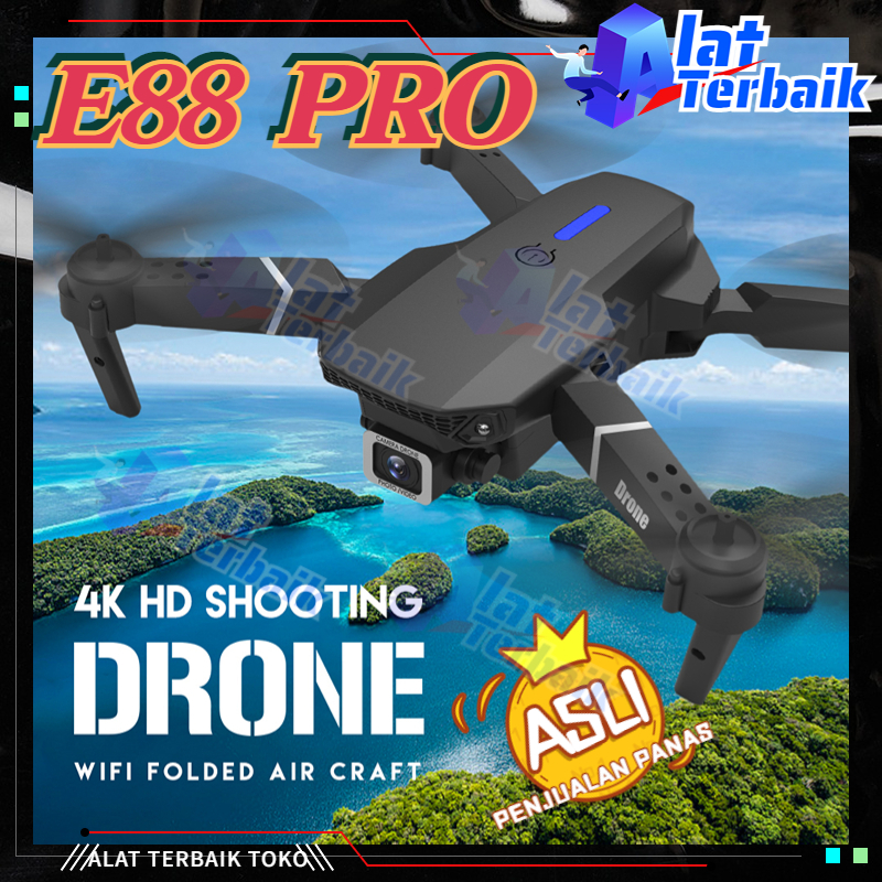 E88Pro Smart Drone 4K HD Camera Mini RC Kamera Ganda WIFI FPV APP Control Quadcopter Selfie Indoor O
