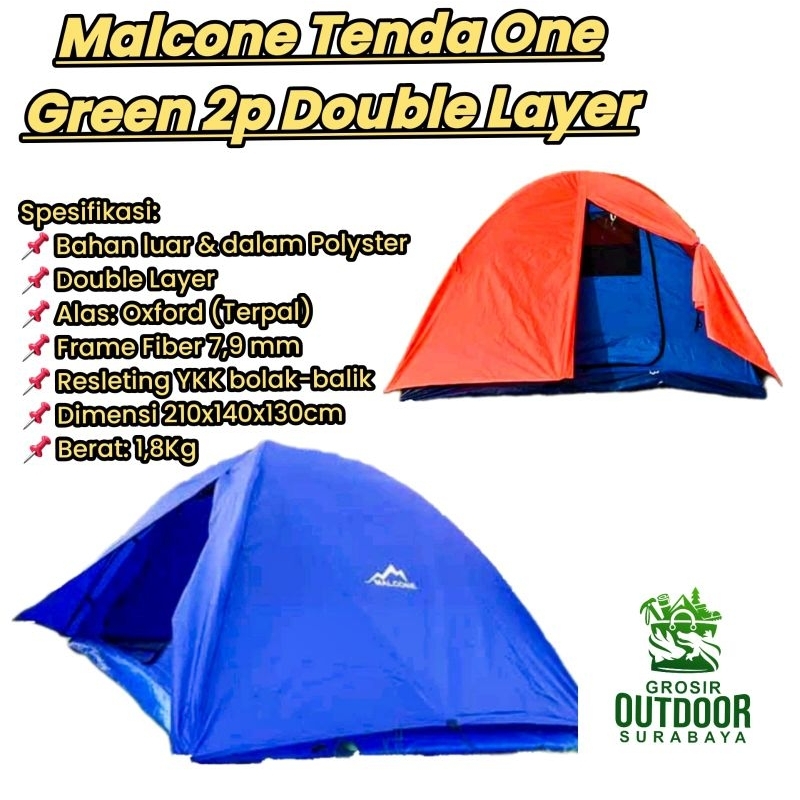 Malcone Tenda One Green 2p Double Layer