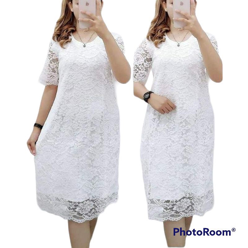 Dress Brokat Full Furing Dress Brukat Slim Dress Natal Midi Dress Dress Kondangan