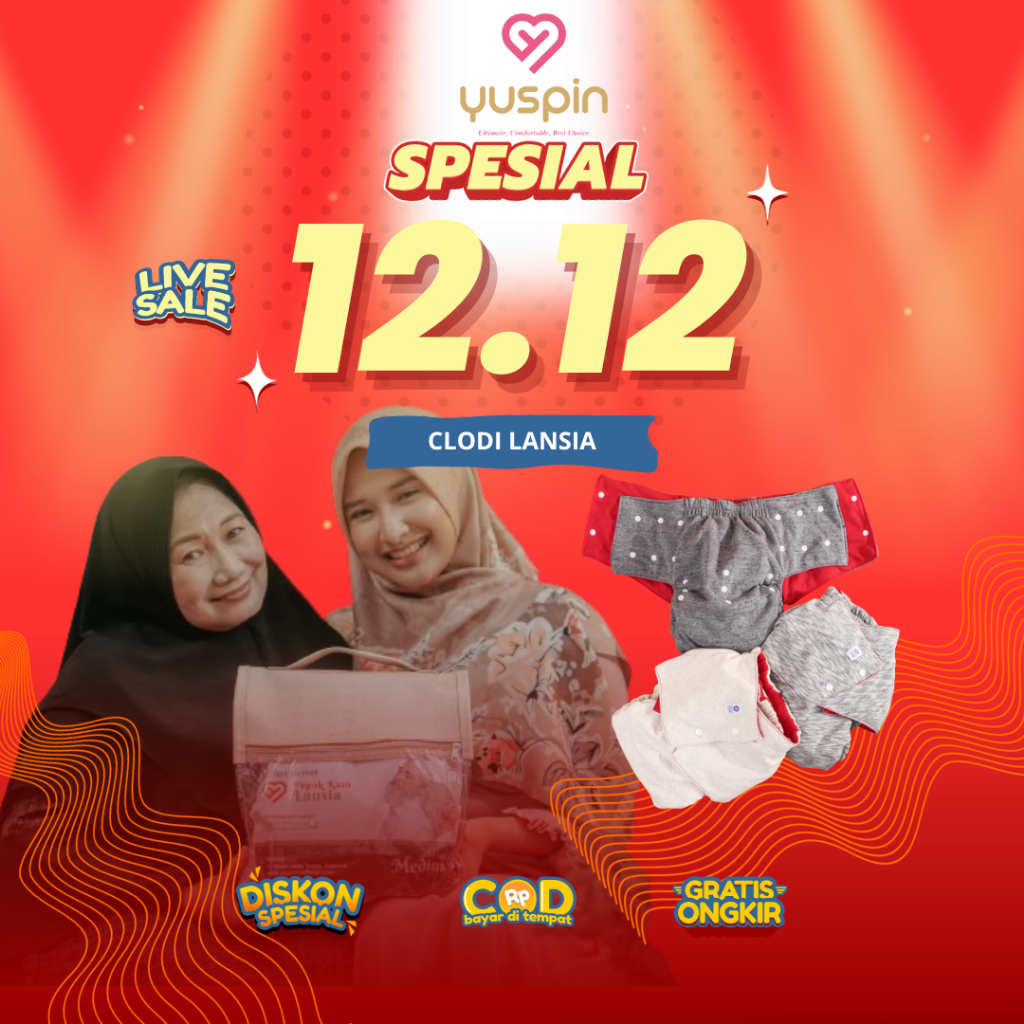 CLODI LANSIA YUSPIN - POPOK KAIN CUCU ULANG DEWASA YUSPIN ANTI BACTERIAL SILVER PLUS