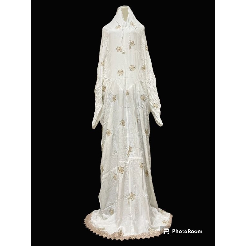 MUKENA PUTIH BORDIR BAHAN RAYON ADEM