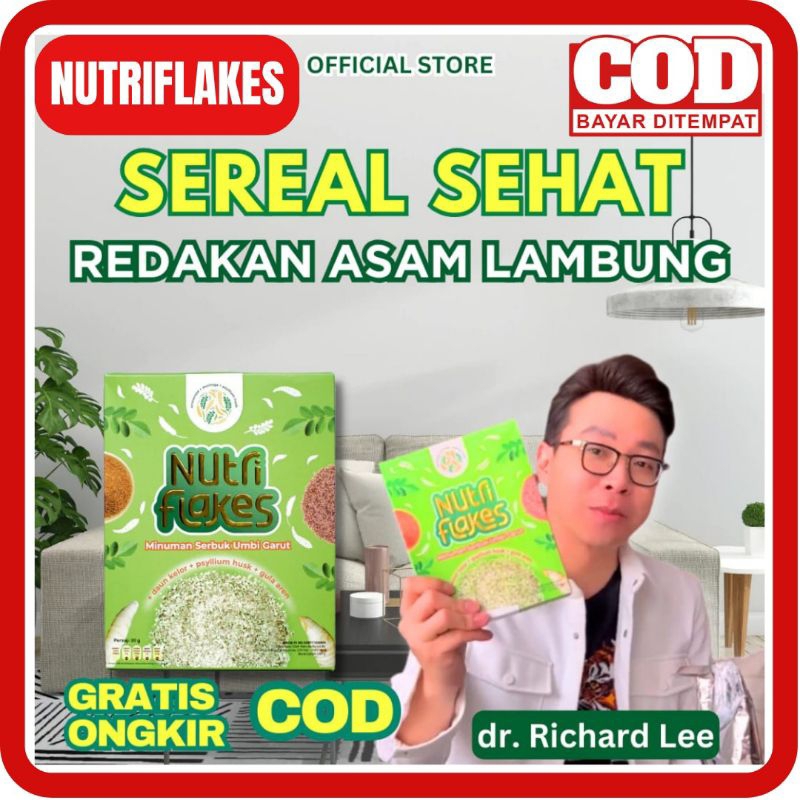 

[BISA COD] NUTRIFLAKES - NUTRI FLAKES Sereal Umbi Garut Original Atasi Asam Lambung AMPUH Maag Gerd dan Pencernaan