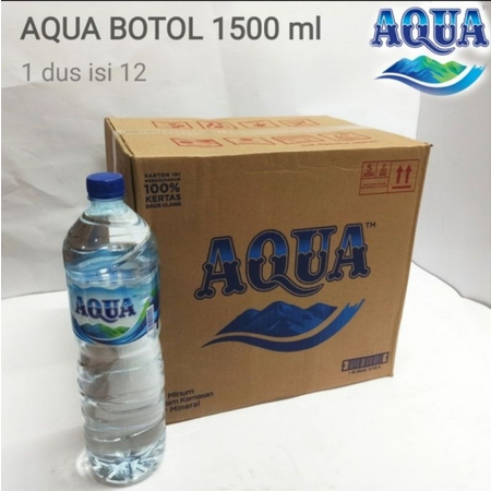 

Air Mineral Aqua Botol 1500ml (1dus isi 12btl)