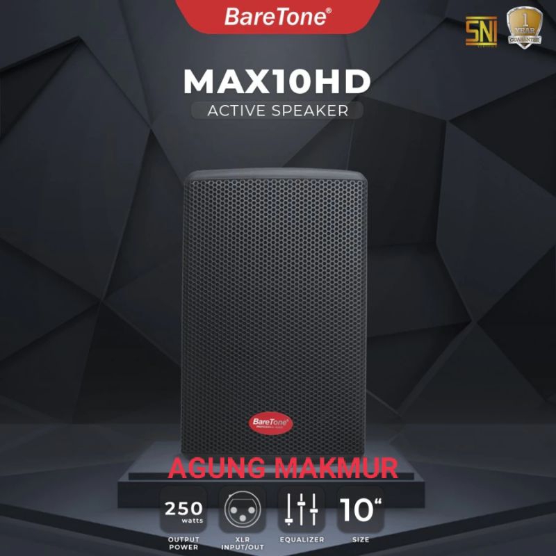 BARETONE AUDIO ACTIVE SPEAKER 10 INCH MAX10HD