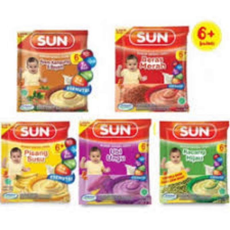 

SUN BUBUR SEREAL BAYI 6+ SACHET RENTENG NETTO 8 PCS X 20 GR