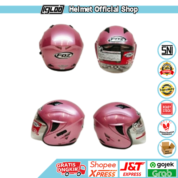 Helm Half Face FOZ Voltus Solid Size L,Helm SNI