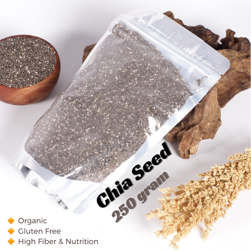 

CHIA SEED 250gr Organik Chiaseed Black Import Biji Cia Hitam Kaya Serat Kesehatan Super Food Bijian