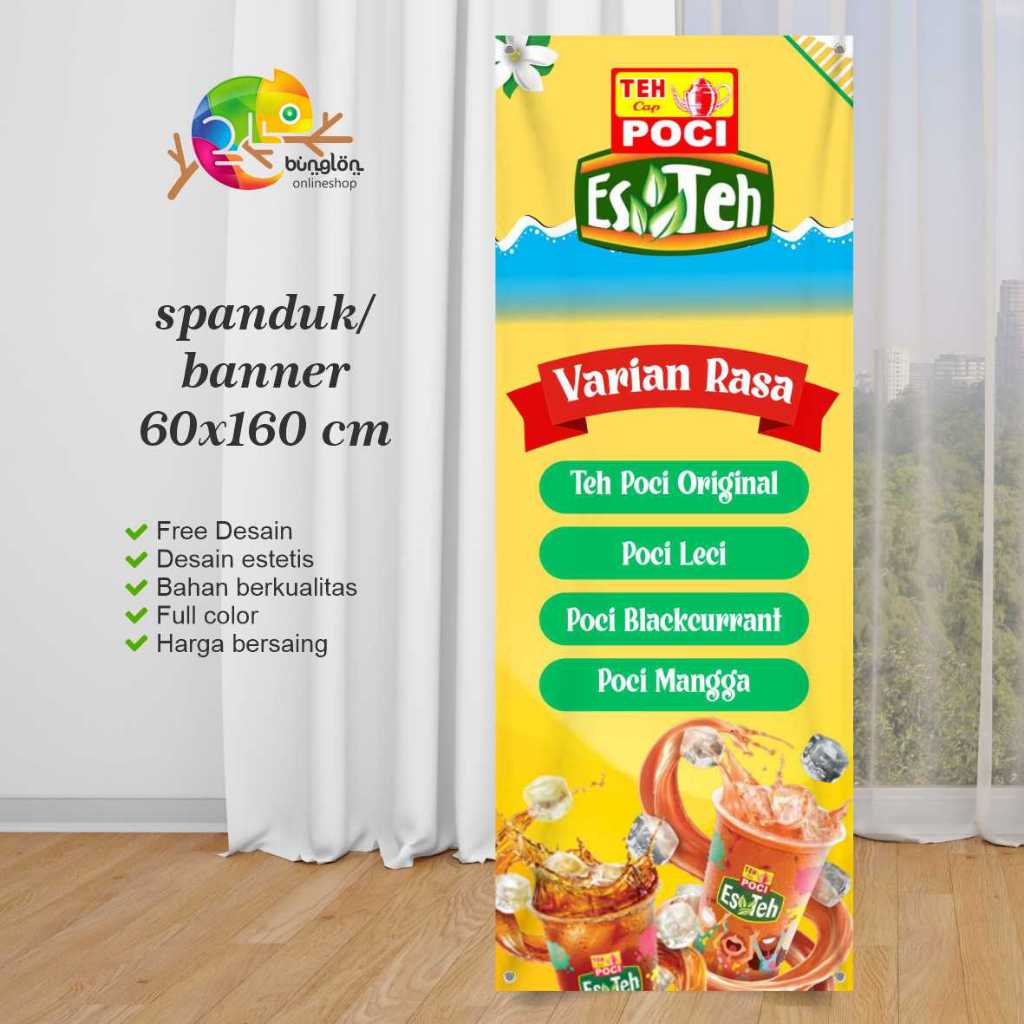 Spanduk Banner 60x160 Teh Poci Varian Rasa
