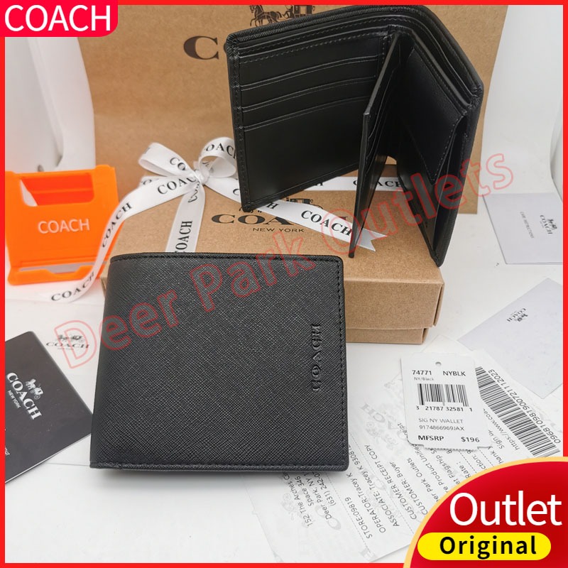 dompet coach pria original 100% Dompet kartu lipat berkapasitas besar kasual bisnis dompet koin jepr