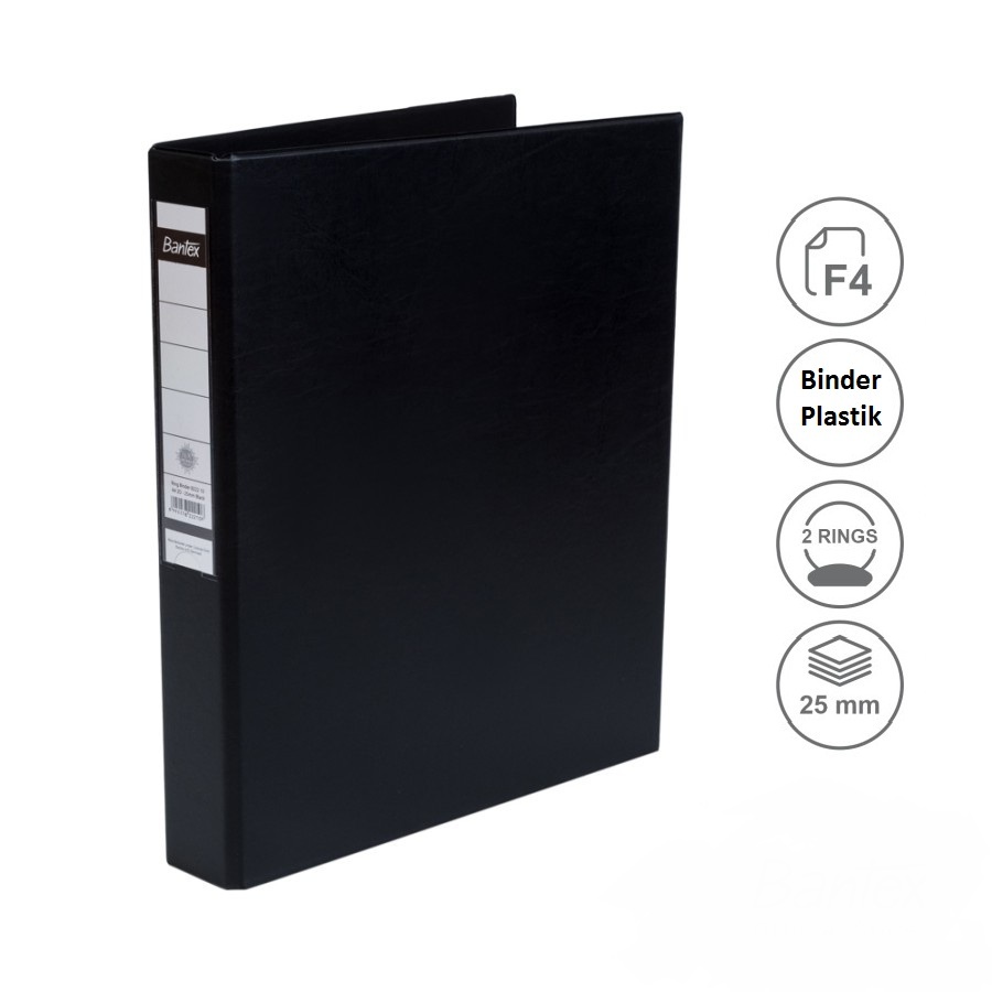 

Bantex Ring Binder 2 Ring O 25mm Folio Black