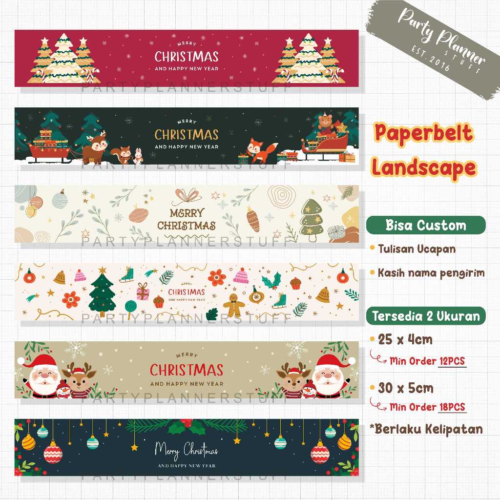 

Label hampers natal dan tahun baru / paperbelt merry christmas and happy new year / paper sleeve hampers natal / label hampers merry christmas / paper belt kue kering hampers natal